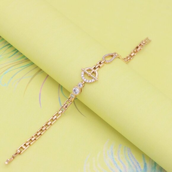 "Sparkling Designer Toggle Clasp Rose Gold Bracelet, XPBL0931 - Picture 5 of 12